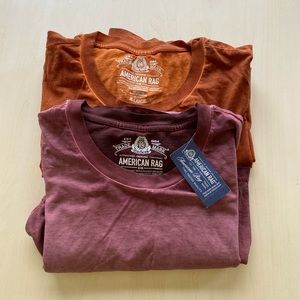 2 American Rag Men’s XL T-Shirts Rust & Rose NWT